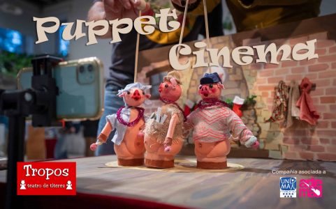 Espectáculo de teatro de títeres en el Festival Imaginaria, con personajes de marionetas en un escen.